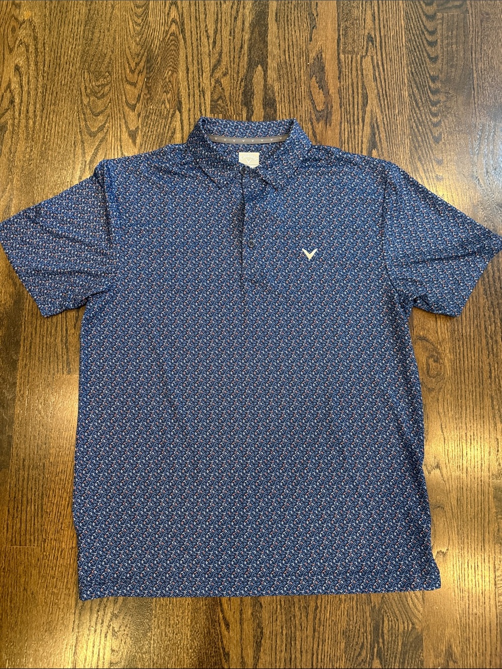 Men's Blue Patterned Polo Shirt Callaway golf polo medium nwot